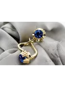 Сережки Вінтаж стиль Сапфір 14K Жовте золото vec027y